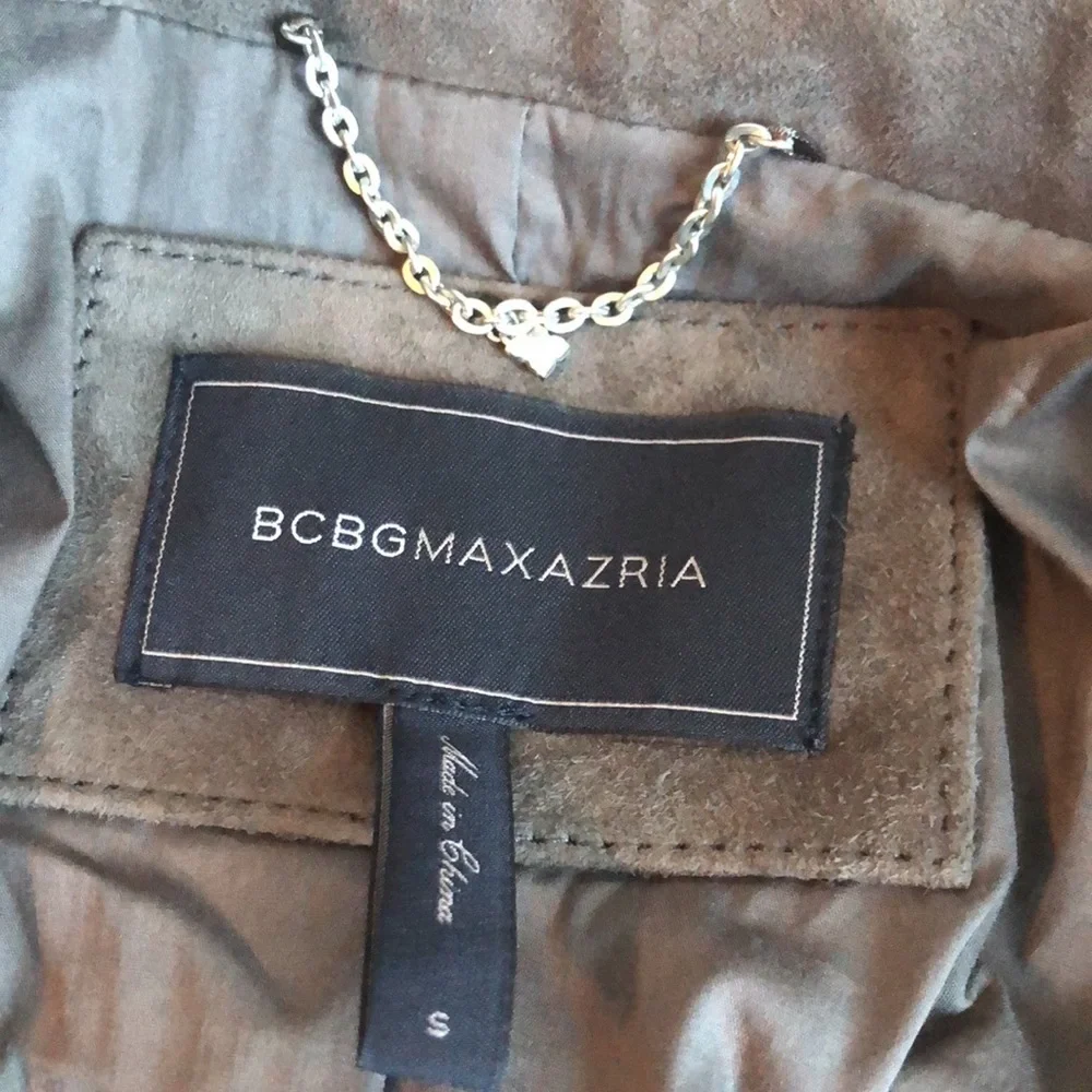 BCBG Maxazria Moto Zipper Leather Jacket slate Gray small - Picture 13 of 16
